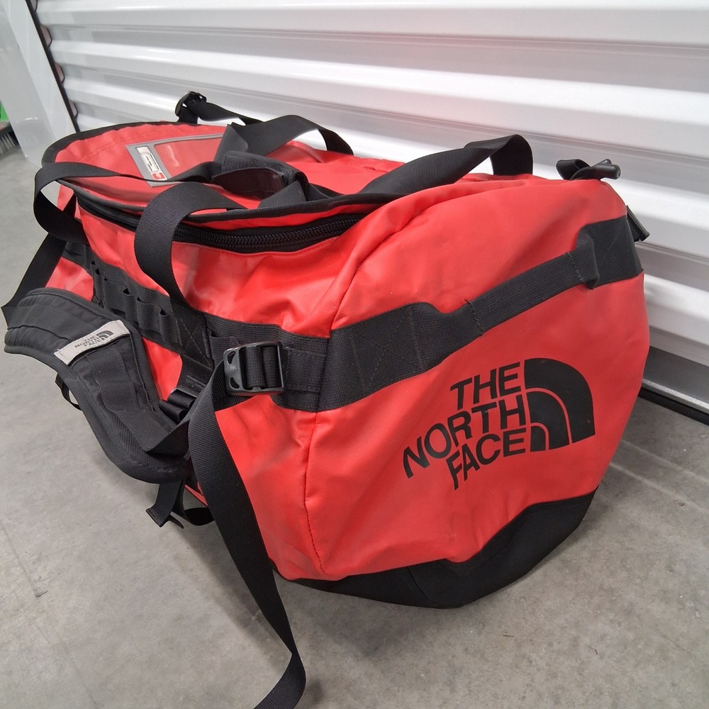 The North Face Base Camp Duffel Bag Red Black Medium Water Resistant Travel Bag
